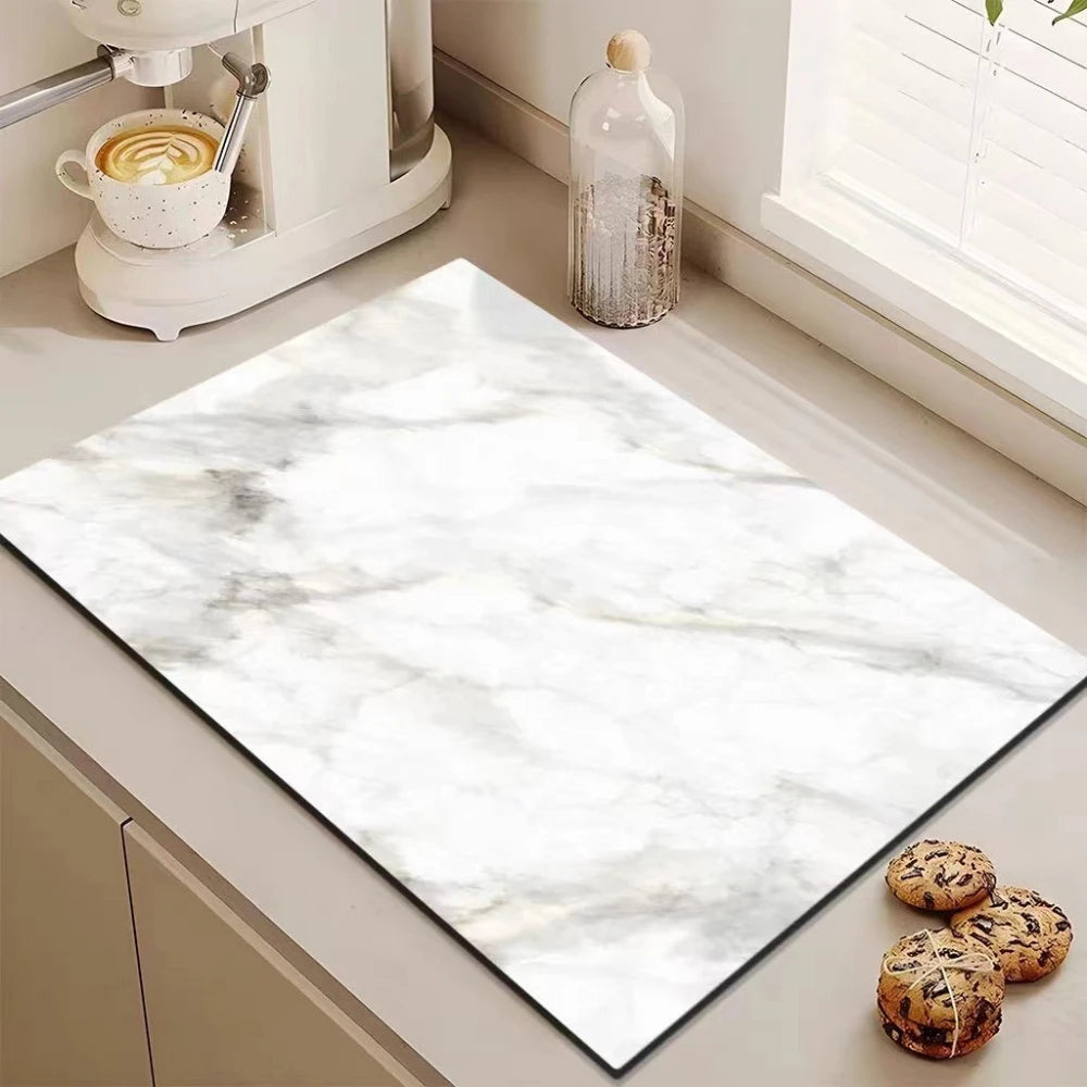VIKAMA Marble Diatomite Absorbent Kitchen Drain Mat
