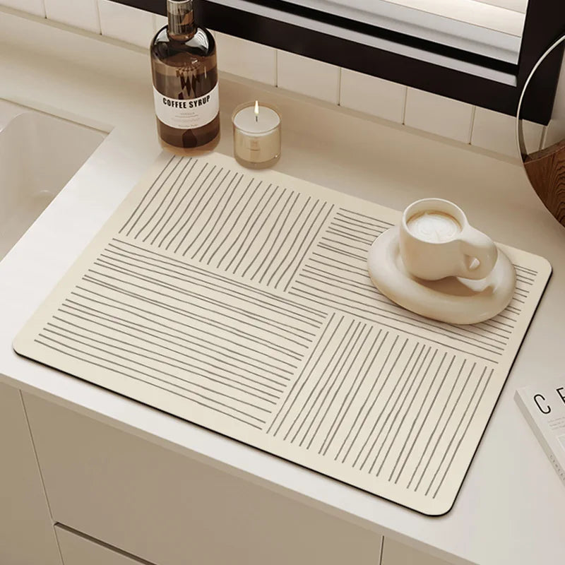 Absorbent anti-slip kitchen countertop pad