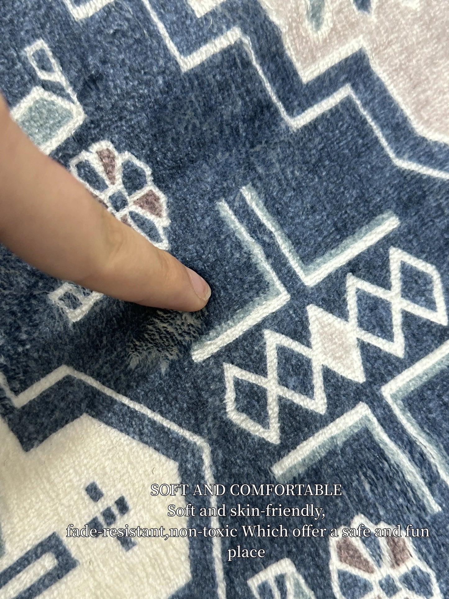 VIKAMA Modern Geometric Non-Slip Runner Rug