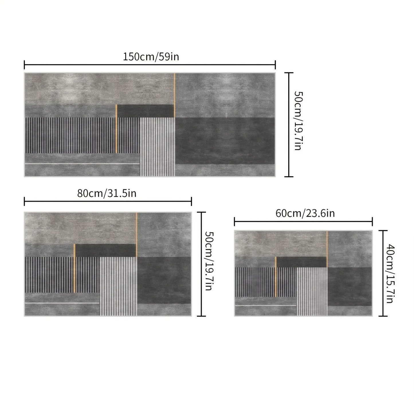 VIKAMA Minimalist Geometric Easy-Care Area Rug