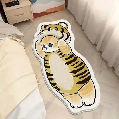 Faux Cashmere Cartoon Pet Rug Non-Slip Washable Bedroom Mat