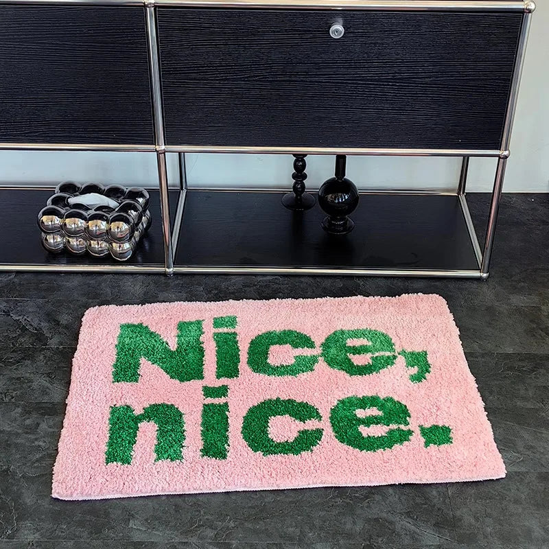 Cartoon Light Luxury Faux Cashmere Carpet Soft Non-Slip Bathroom Bedside Floor Mat
