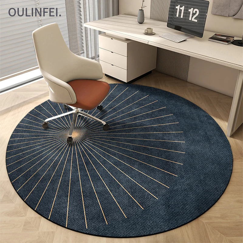 VIKAMA Modern Minimalist Round Carpet Swivel Chair Bedroom Living Room Floor Mat