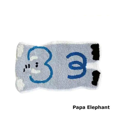 VIKAMA Cartoon Animal Faux Cashmere Rug Soft Bedroom Bedside Carpet Home Decor