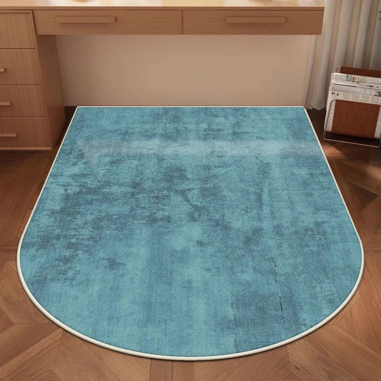 VIKAMA Solid Color Arched Chair Floor Protection Mat