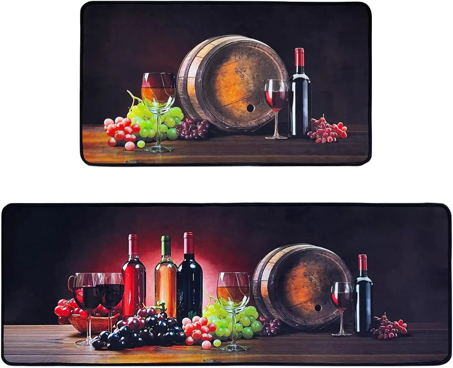 VIKAMA Red Wine Kitchen Mat Set