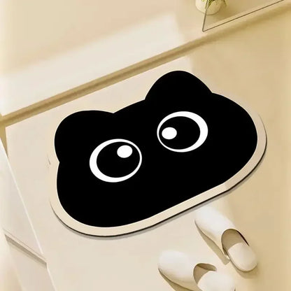 Diatom Mud Bathroom Absorbent Non-slip Toilet Floor Mat Cute Cartoon Door Mat
