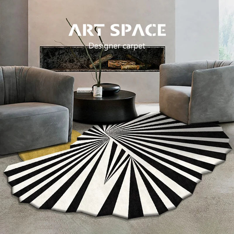 Art Design Nordic Irregular Plush Area Rug