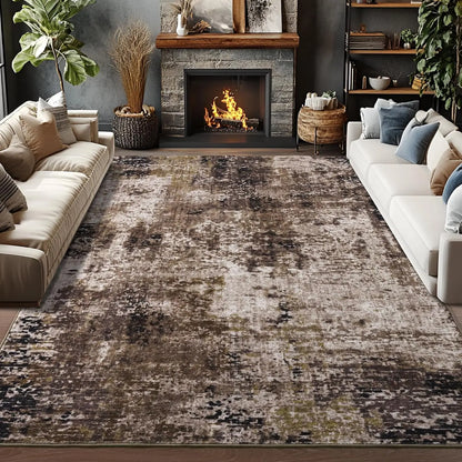 VIKAMA Modern Living Room Carpet Blue And White Gradient Texture Short Pile Anti Slip Easy To Clean Living Room Bedroom Carpet