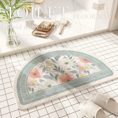 Fresh American Floral Bathroom Absorbent Non-Slip Door Floor Mat