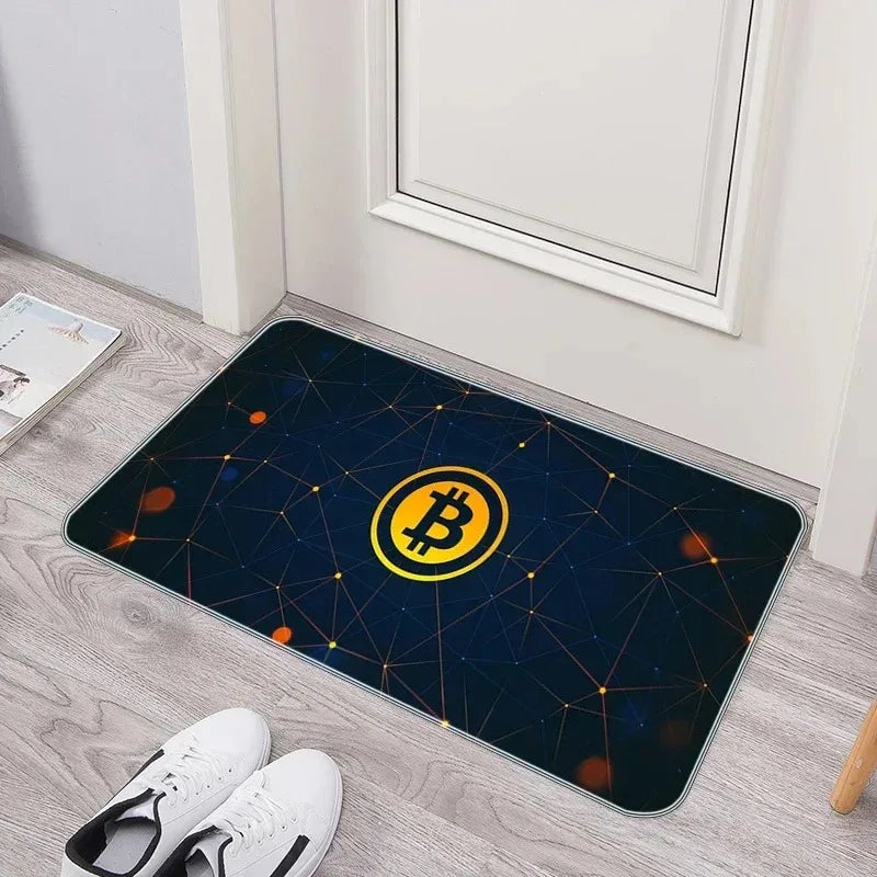 VIKAMA Bitcoin Crypto Currency Non-Slip Doormat