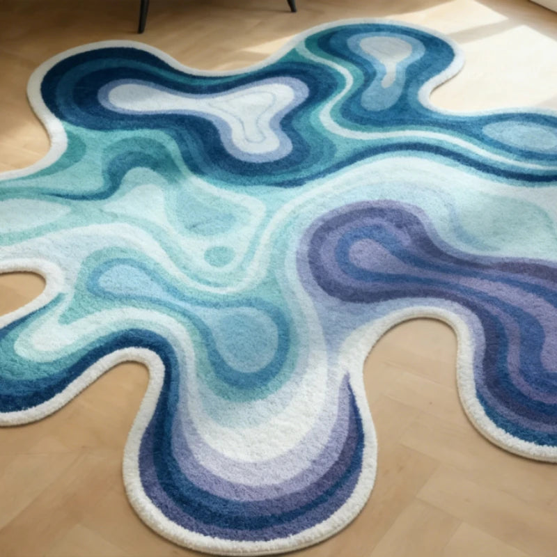 Irregular Gradient Plush Soft Area Rug