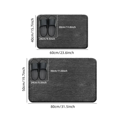 Rounded Thick Plush Bathroom Mat Absorbent Non-Slip Bathtub Entrance Door Floor Rug Home Decor
