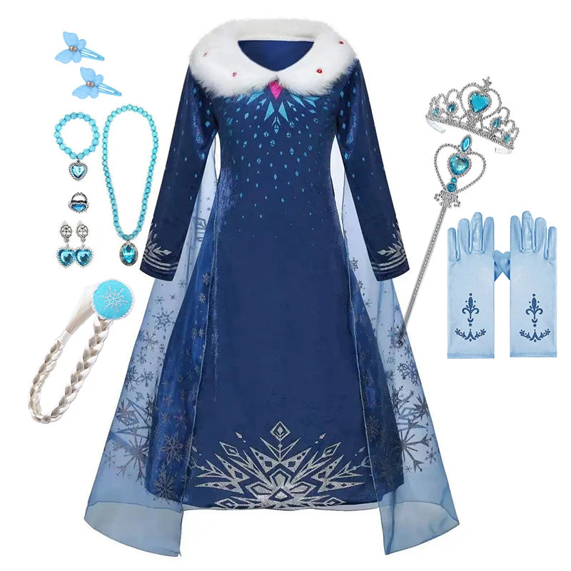 Disney Frozen 2 Elsa Princess Costume Dress For Girls