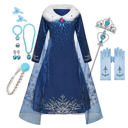Disney Frozen 2 Elsa Princess Costume Dress For Girls