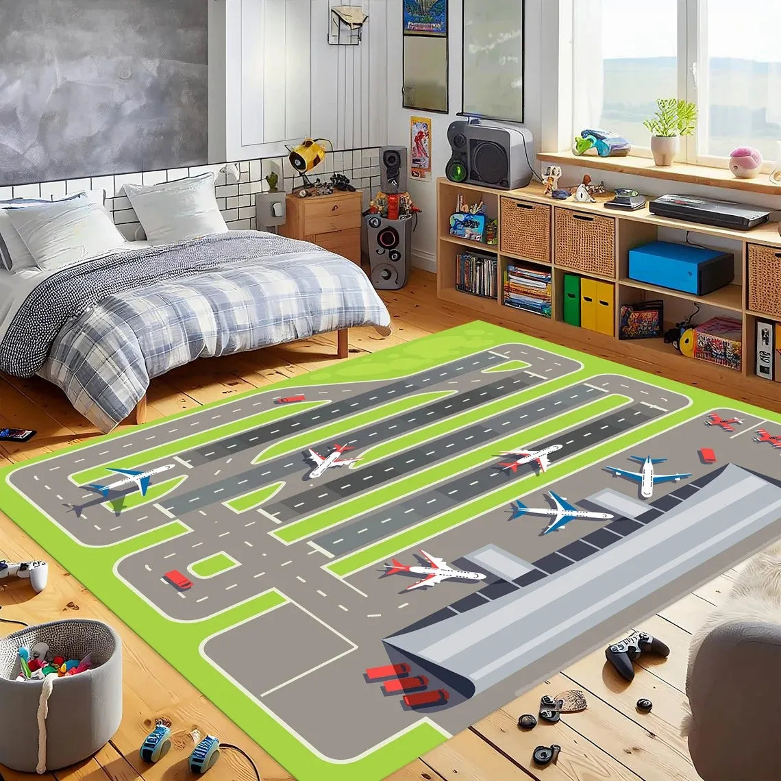 Airport Runway Kids Area Rug