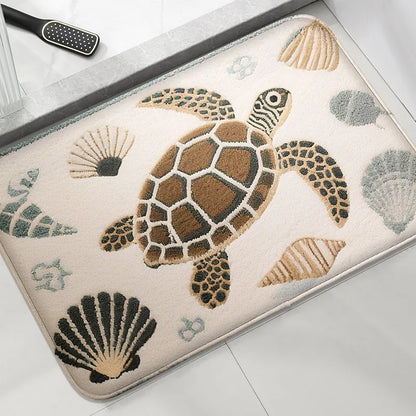 Seaside Series Bathroom Mat Non-Slip Absorbent Foot Rug Shower Room Washbasin Modern Decorative Carpet