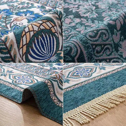 Portable cotton Muslim prayer rug for travel