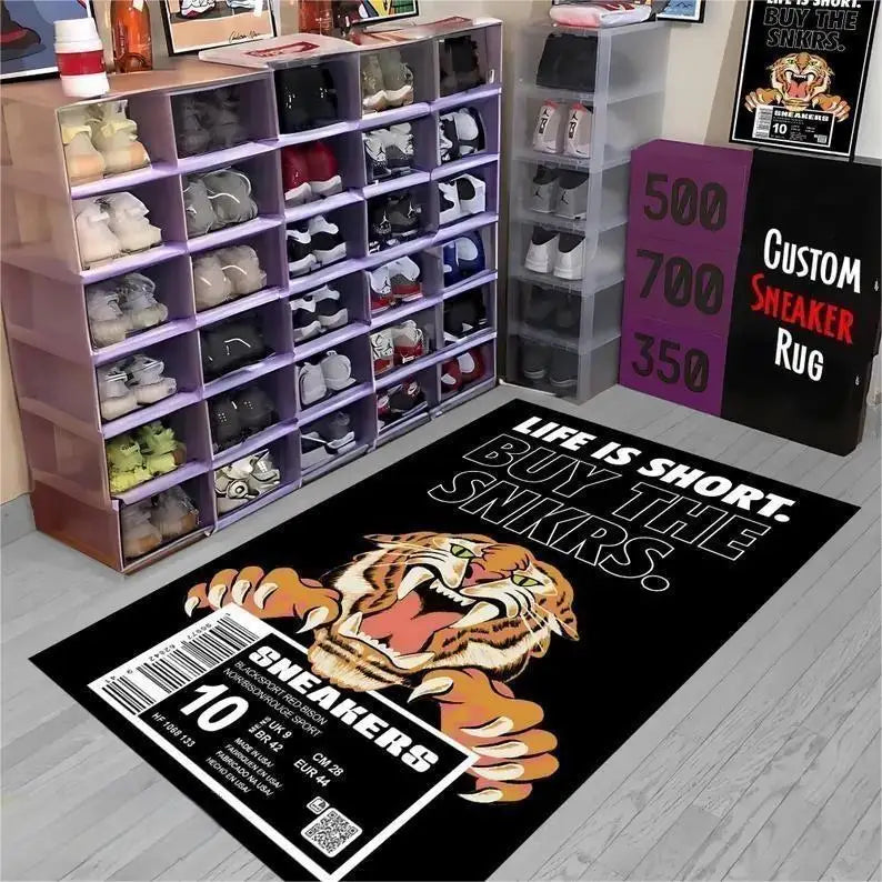 Sneaker Box Carpet Mat Non-Slip Floor Rug Home Bedroom Living Room Decor Sneaker Style Carpet