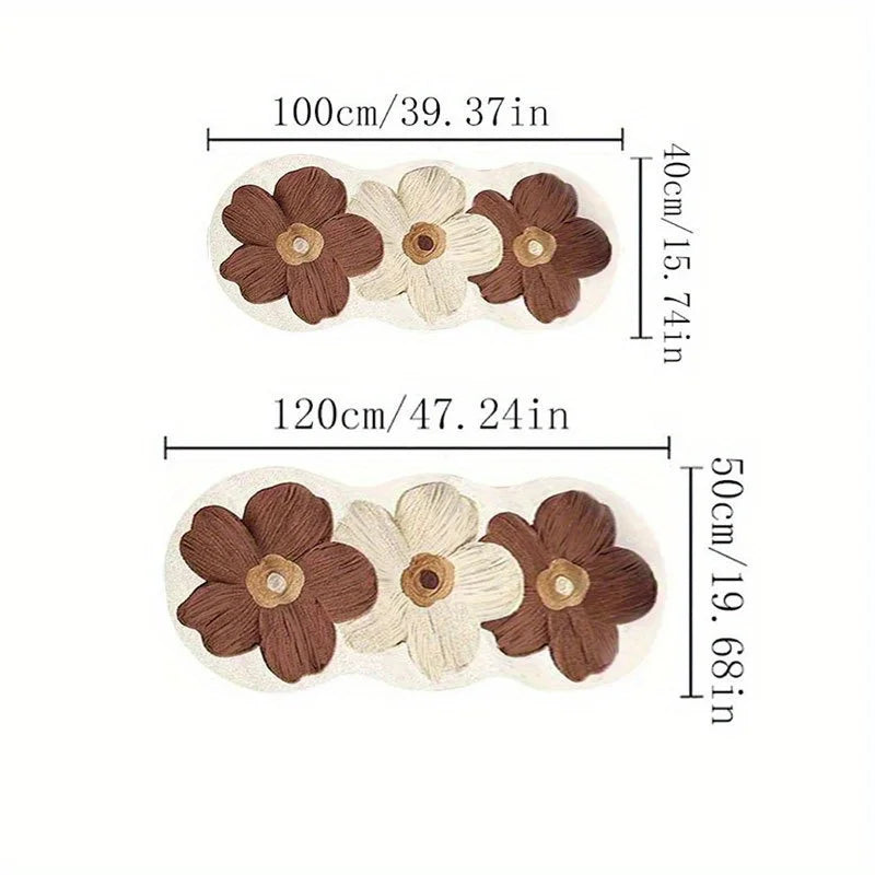 Nordic floral plush bedroom area rug