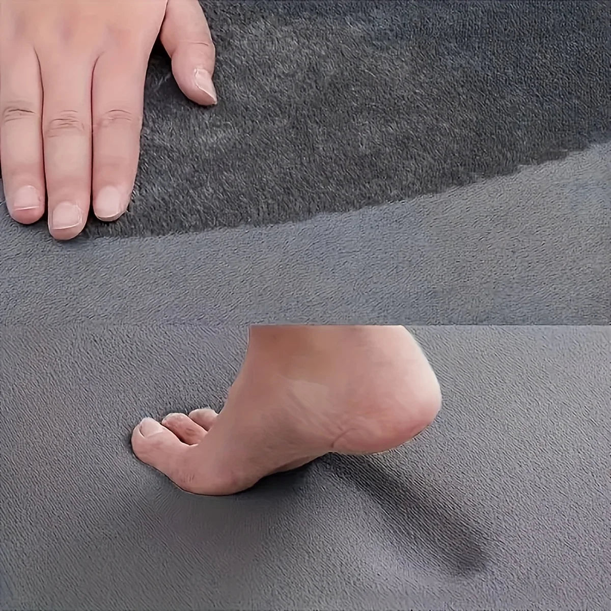 Thickened L-Shaped Kitchen Floor Mat Flannel Absorbent Oil-Resistant Non-Slip Soft Carpet