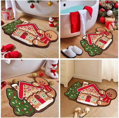 VIKAMA Christmas Welcome Doormat Soft Absorbent Non-Slip Front Door Living Room Bedroom Floor Mat