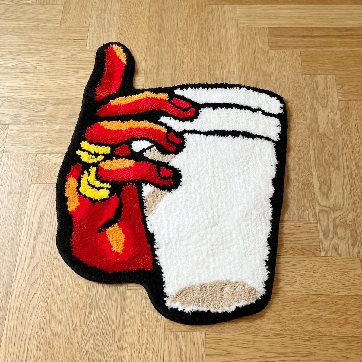 Vintage Cup Tufted Non-Slip Bedroom Rug