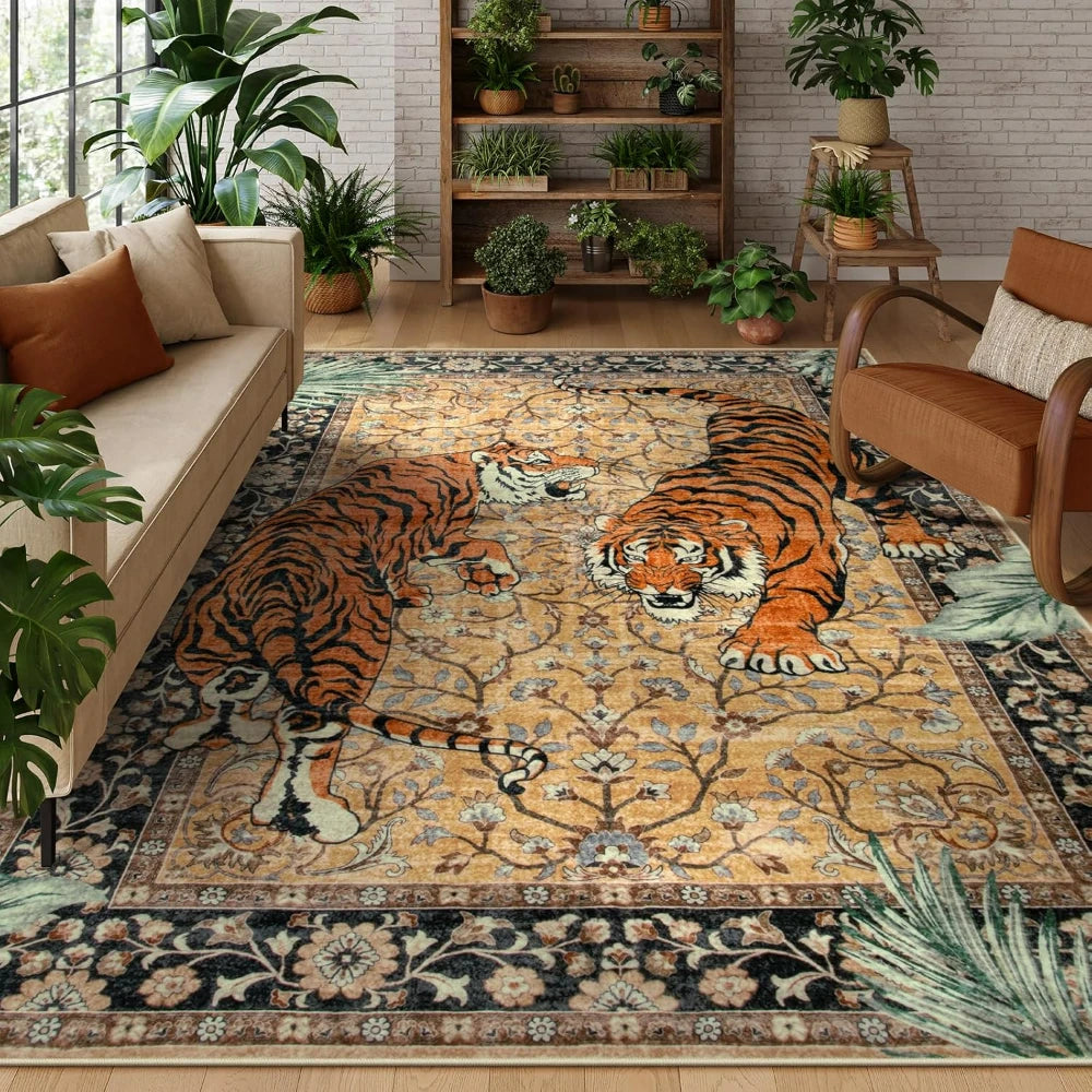 VIKAMA Jungle Tiger Living Room Area Rug