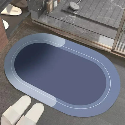VIKAMA Splash & Seek Floor Mat Diatomaceous Earth Bath Rug Non-Slip Shower Mat for Quick Dry Safety
