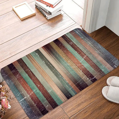 Wood Stripe Non-Slip Washable Welcome Doormat