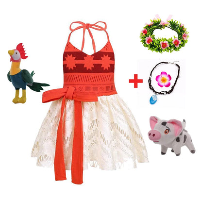 Disney Moana Ocean Adventure Costume Dress For Girls