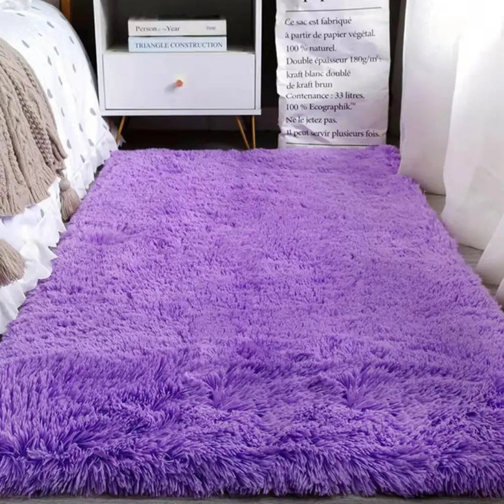 VIKAMA Tie-Dye Plush Carpet Soft Fluffy Non-Slip Kids Room Crawling Mat