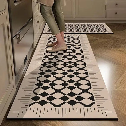 Plaid anti-slip quick-dry kitchen runner mat