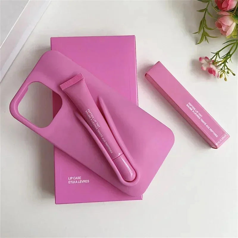 Rhode Lip Gloss Gift Set iPhone Case – Silicone Cover with Lipstick & Box