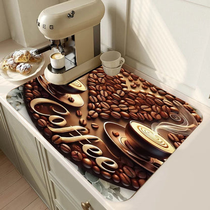 Super Absorbent Coffee Kitchen Drying Mat