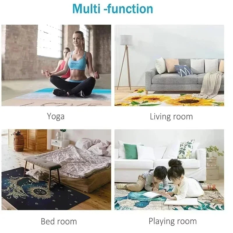 Fashion Contour Print Round Non-Slip Area Rug