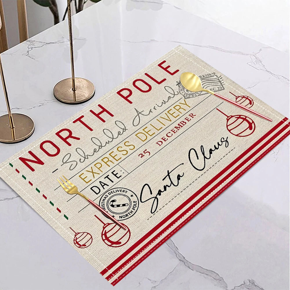 Christmas Tree Non-Slip Table Placemat Set