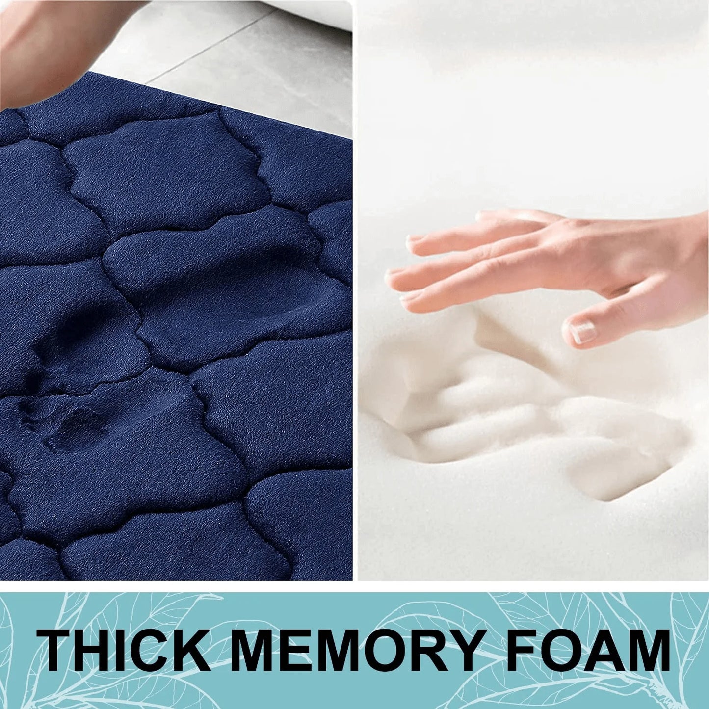 Memory Foam Bathroom Rug Non-Slip Ultra Soft Absorbent Machine Washable Floor Mat