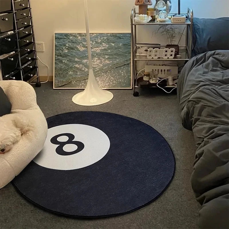 VIKAMA Record CD Round Carpet Non-Slip Game Chair Living Room Floor Mat