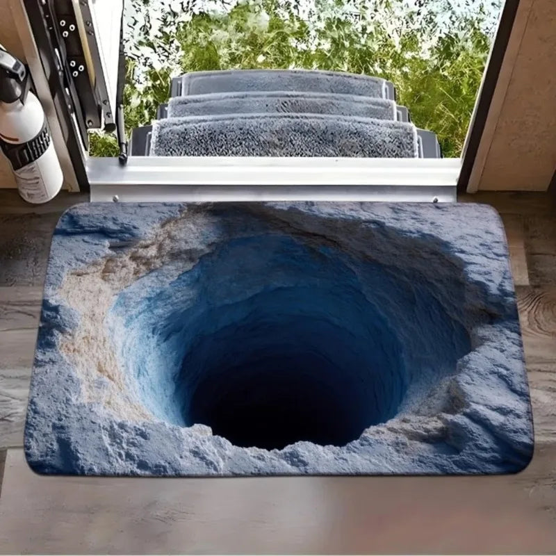 3D Tree Hole Illusion Door Mat