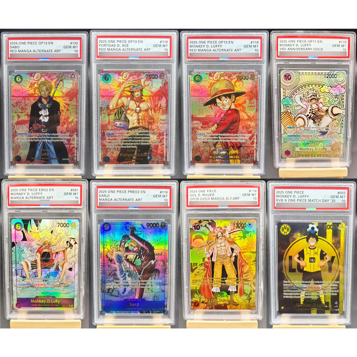 One Piece OP13 Luffy Sabo Ace English Rating Card Set