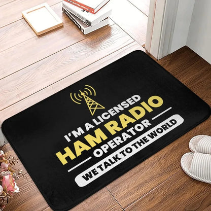 Licensed HAM Retro Radio Operator Doormat Non-Slip Floor Mat Kitchen Bathroom Living Room Entrance Rug Home Decor