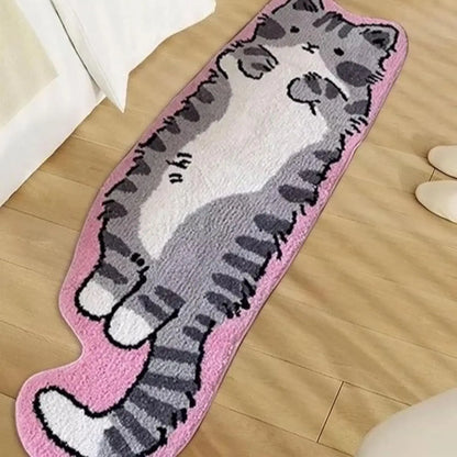 VIKAMA Cartoon Cat Pattern Non-Slip Area Rug