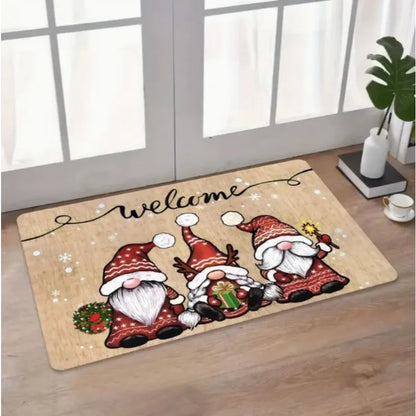 Santa Claus Merry Christmas printed door mat
