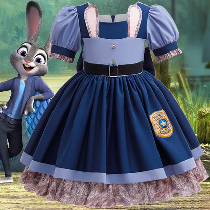 Zootopia Judy Bunny Police Officer Costume Dress For Girls