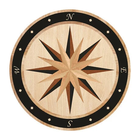 Compass Round Medallion Non-Slip Area Rug