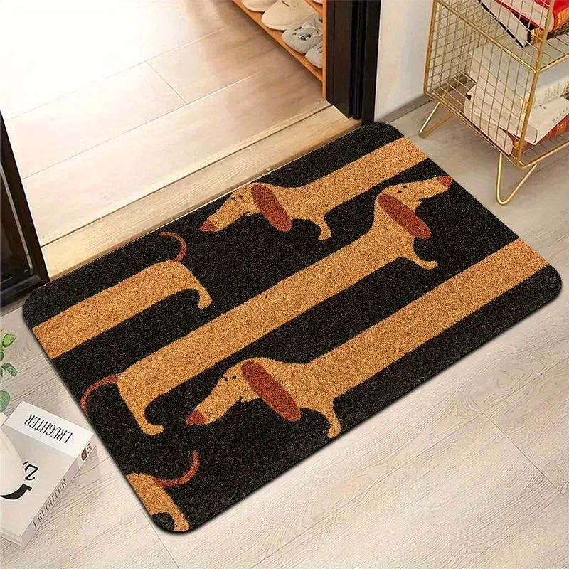 VIKAMA Funny Dachshund Non-Slip Coir Entrance Doormat