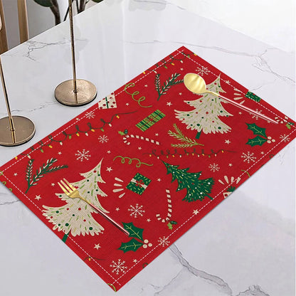 Christmas Tree Non-Slip Table Placemat Set