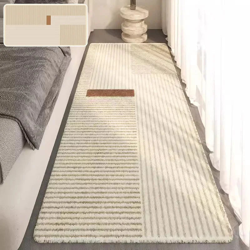 VIKAMA Minimal Line Design Non-Slip Washable Area Rug