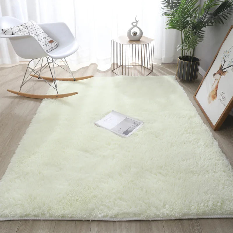 VIKAMA Silk Tie-Dye Plush Non-Slip Area Rug